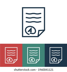 Linear vector icon with rating sheet