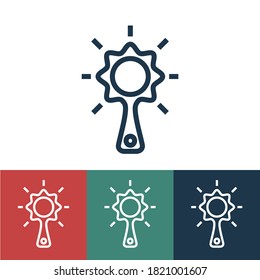 Linear vector icon with rattle