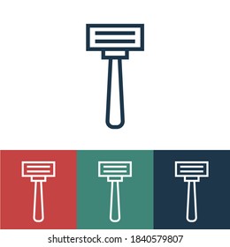 Linear vector icon with razor