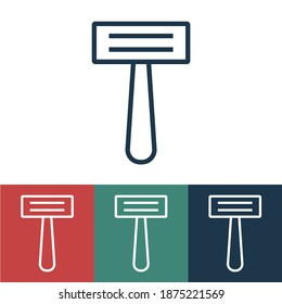 Linear vector icon with razor