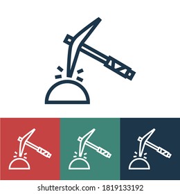 Linear vector icon with resource extraction