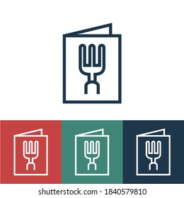 Linear vector icon with restaurant menu
