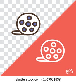 Rollo de icono del vector lineal de la película