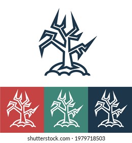 Linear vector icon with rotten wood