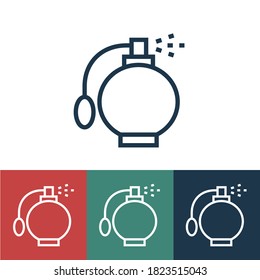 Icono de vector lineal con perfume redondo