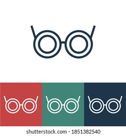 Linear vector icon with round sunglasses