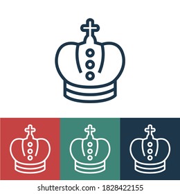 Linear vector icon with royal crown