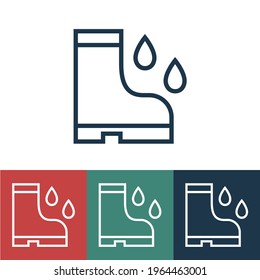 Linear vector icon with rubber boots