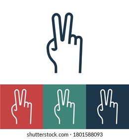 Linear vector icon with rude gesture