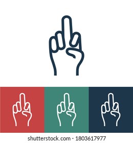 Icono de vector lineal con gesto grosero