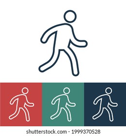 Linear vector icon with running man