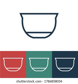 Linear vector icon with salad bowl