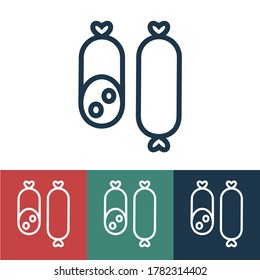 Icono de vector lineal con salchichas