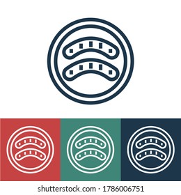 Linear vector icon with sausages barbecue