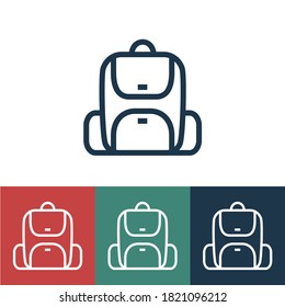 Linear vector icon with school bag