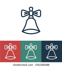 Linear vector icon with school bell