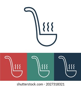 Linear vector icon with scoop of hot dish