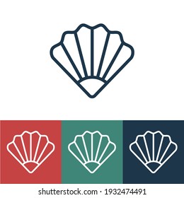Linear Vector Icon With Seashell