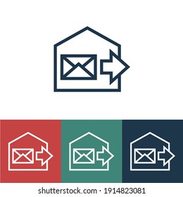 Linear vector icon with sending from mail