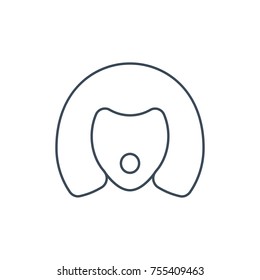 The linear vector icon sex doll isolated on white background.