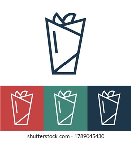 Linear vector icon with shawarma