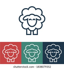 Linear vector icon with sheep