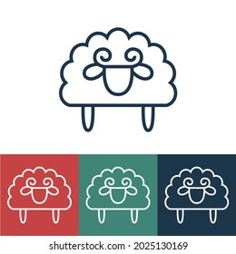 Linear vector icon with sheep