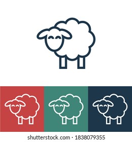 Linear vector icon with sheep side