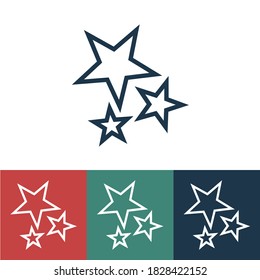 Linear vector icon with shooting stars
