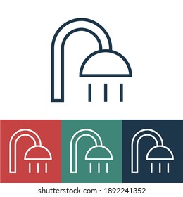 Linear vector icon with shower