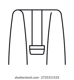 Ícone de vetor linear mostrando um balanço de playground em um design simples para áreas recreativas de crianças e diversão ao ar livre