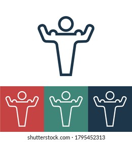 Linear vector icon with shows power