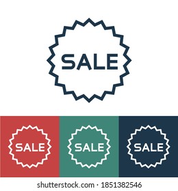 Linear vector icon with sign sale