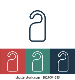 Linear vector icon with signs on the door