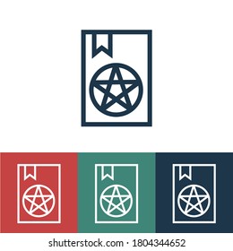 Linear vector icon with sinister book