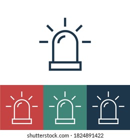 Linear vector icon with siren