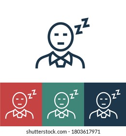 Linear vector icon with sleep