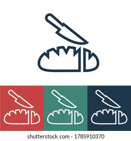 Linear vector icon with sliced bread