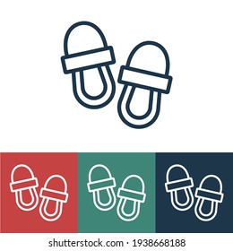 Linear vector icon with slippers