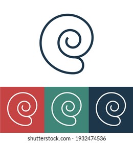 Linear vector icon with snail shell