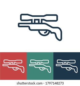 Linear vector icon with sniper rifle