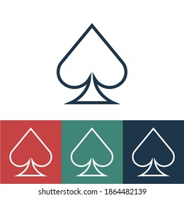 Linear vector icon with spades