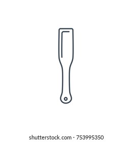 The linear vector icon spanking sex toy isolated on white background.