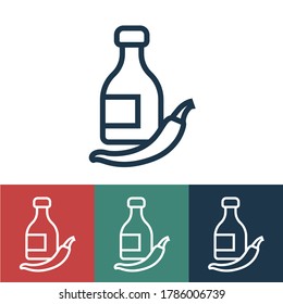 Linear vector icon with spicy sauce