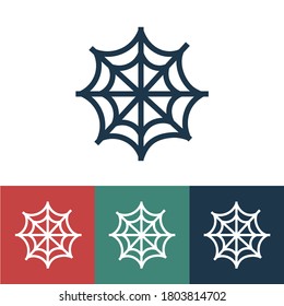 Linear vector icon with spiders web