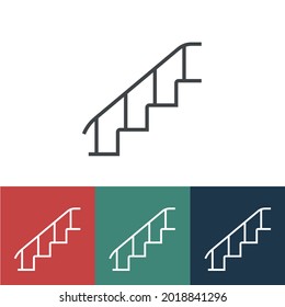 Linear vector icon with stairs