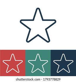 Linear vector icon with star