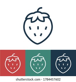 Linear vector icon with strawberry