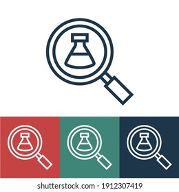 Linear vector icon with study of science
