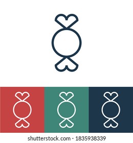 Linear vector icon with sucking candy
